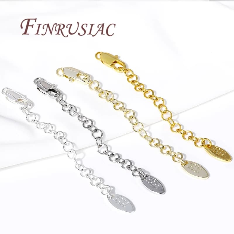 Catena di coda di estensione estesa placcata oro 18 carati da 7,5 cm con connettore a moschettone per creazione di gioielli fai da te, accessori per bracciale