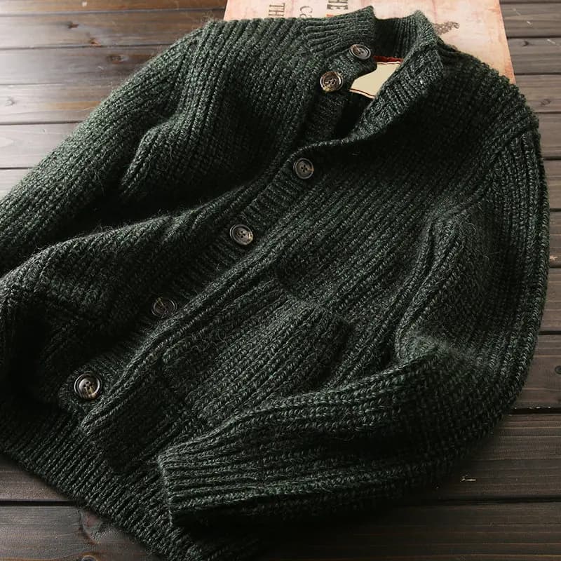Cardigan 100% lana! Maglione invernale italiano in maglia spessa