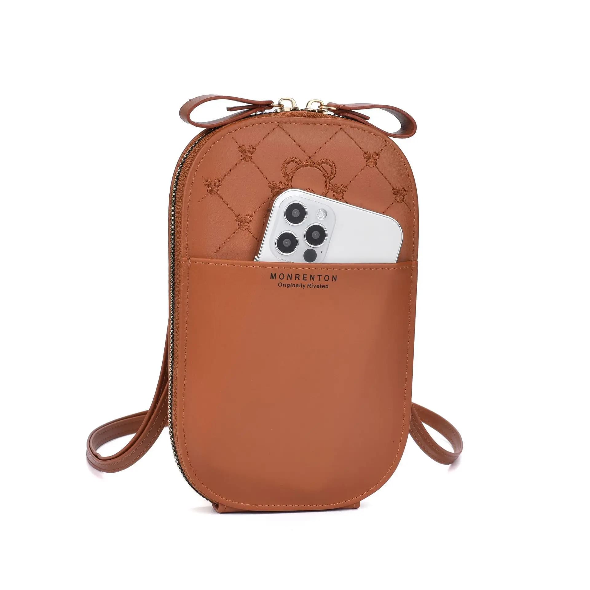 Ins versione coreana Portafoglio carino Borsa per telefono per ragazza alla moda Borsa a tracolla giapponese lunga a spalla singola con cerniera