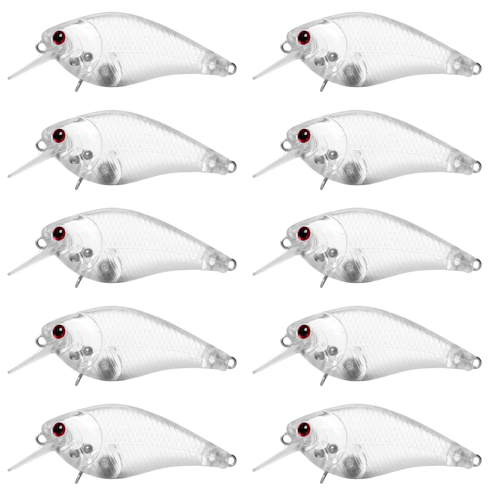 25 Pz/lotto Non Verniciato Esche Da Pesca, 6 cm 8g/8cm14g Esche Artificiali Pesca Alla Carpa, Wobblers Affronta Esche FAI DA TE, Trasparente Blank Crankbaits