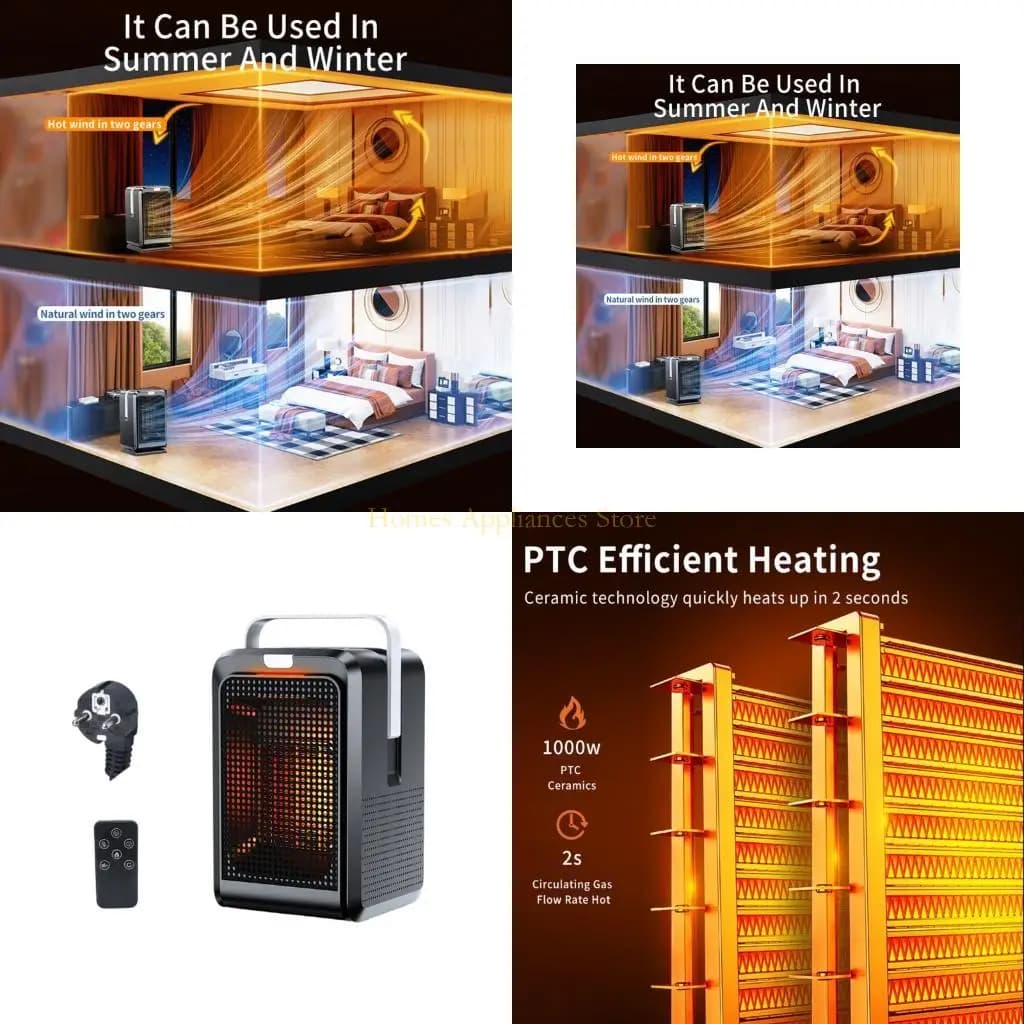 D0AB 220V inverno caldo per casa ventola del riscaldatore elettrico da 1000 W Camera da letto riscaldamento calda