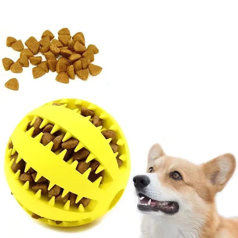 1 pz. Palla interattiva a forma di anguria per cani, in gomma, per masticare e pulire i denti, con erogazione di cibo