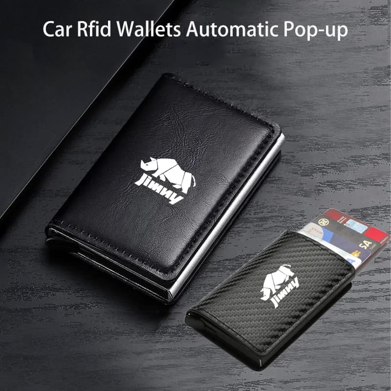 Portafogli RFID per auto con apertura automatica, custodia per carte di credito per Suzuki Jimny Swift Grand Vitara Ignis DZire Alto Baleno Spacia