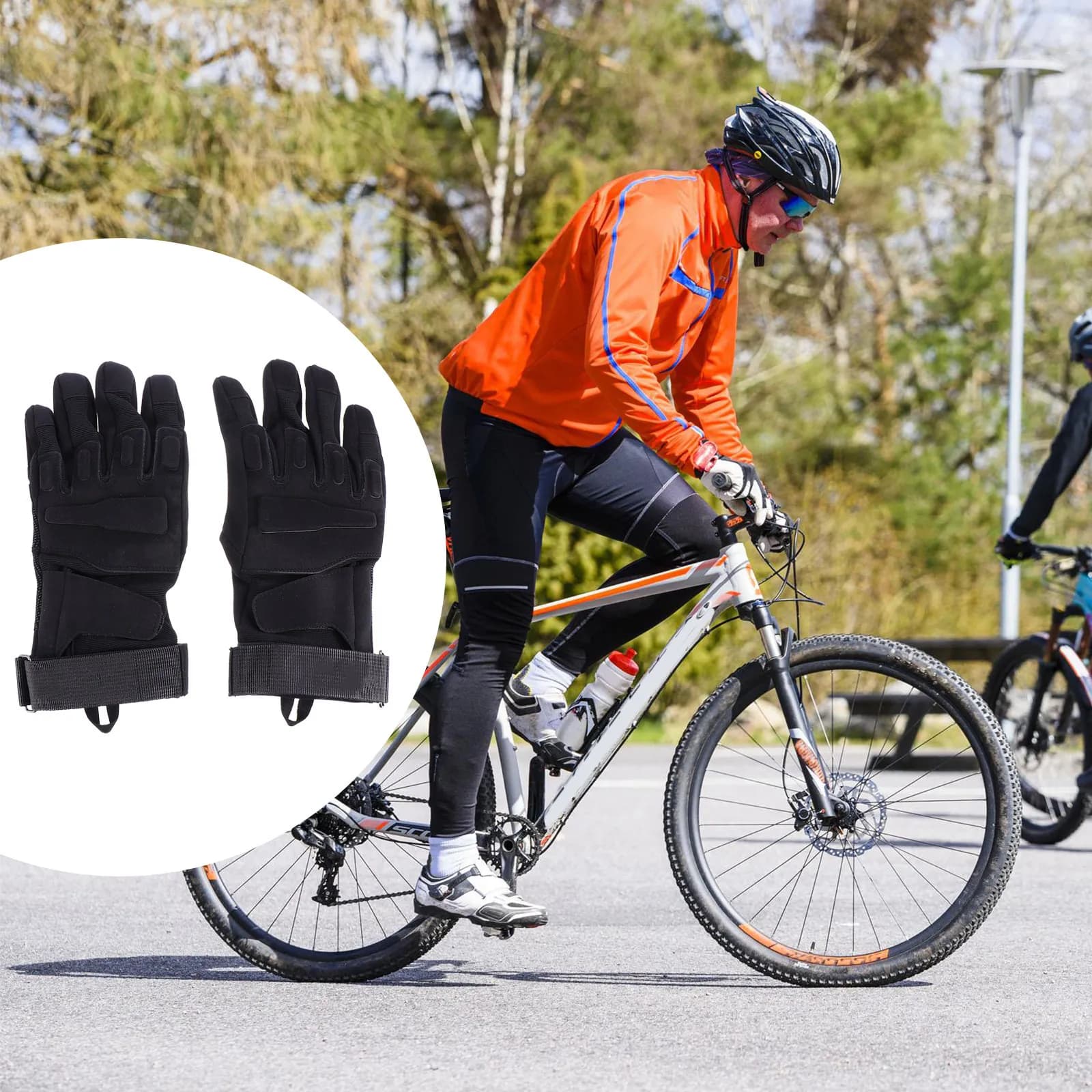 1 paio di guanti da ciclismo con dita intere, morbidi, elastici, anti-sudore, antiurto, con presa migliorata, guanti protettivi per esterni per ciclismo