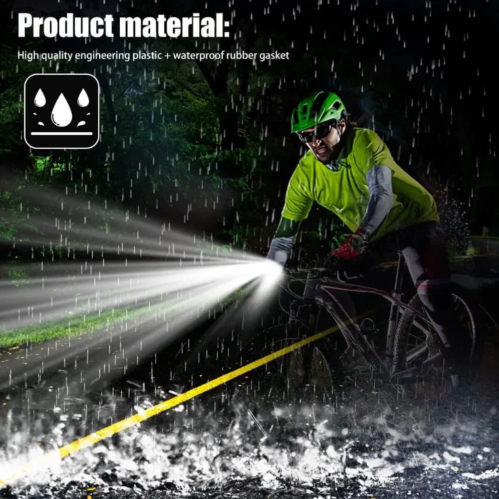 Set di Luci per Bicicletta Impermeabili, Lampada Frontale e Posteriore di Sicurezza, Luminosa e Lampeggiante per Mountain Bike