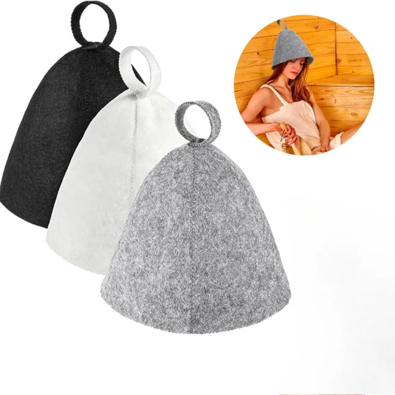 Cappelli da Sauna, Copricapo per Sauna, Accessori per Sauna, Cappello in Feltro per Sauna per Uomini e Donne, Copricapo per Sauna Domestica e Bagno Turco
