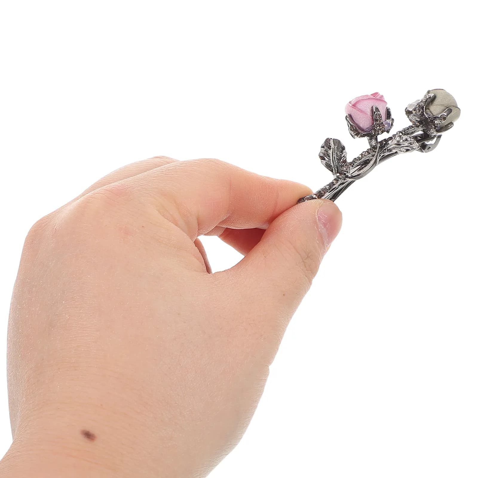 2Pcs Rose Hair Clips Rhinestone Floral Claw Clips Elegant Party Wedding Hair Accessories for Women Girls Rose Claw Clip