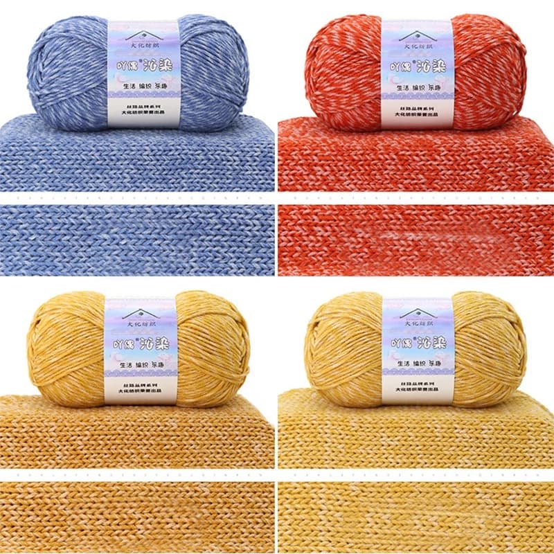 6 Strand Patterned Milk Cotton Yarn Ball Medium Thick Hand Woven Wool Yarn Ball Sweater Scarf Thread Crochet DIY Material Bag