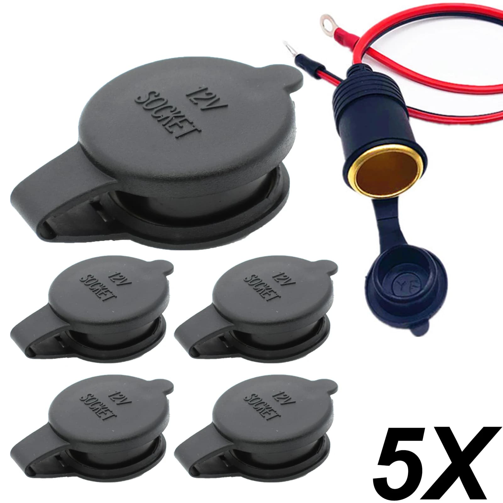 5x Universal 12V Waterproof Anti-dust Universal Lighting Vent Cover PVC Rubber Exit Cover for Motorcycle Accessories