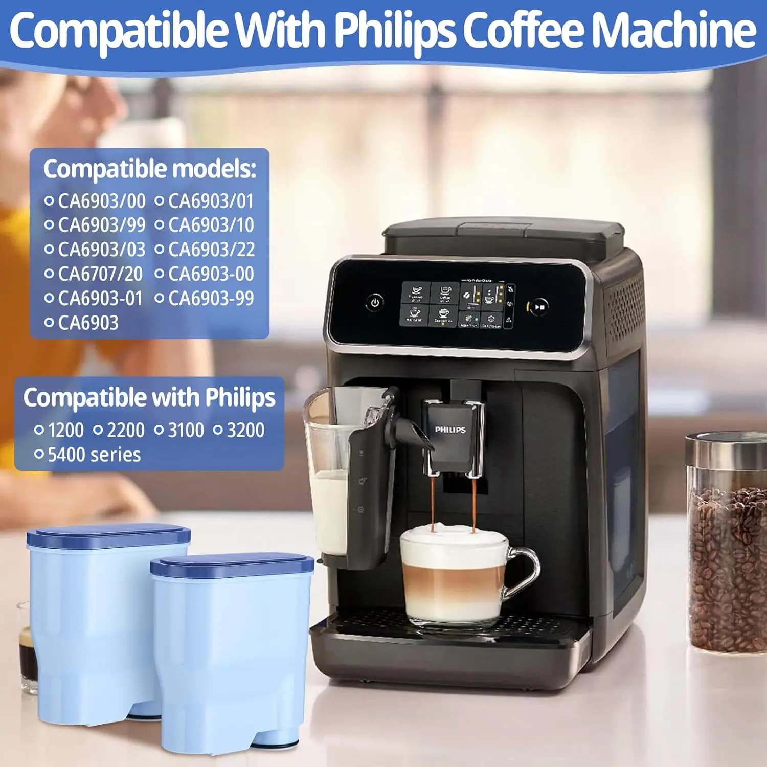 Coffee Machine Water Filter Compatible with Philips Aqua Clean CA6903/10, CA6903/22, Saeco and Philips