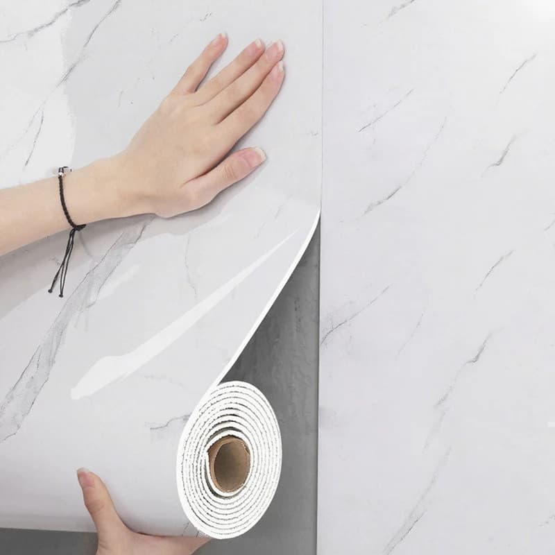 1 roll marble imitation ceramic tiles self-adhesive wallpaper thick foam bedroom wallpaper bathroom wall decal waterproof