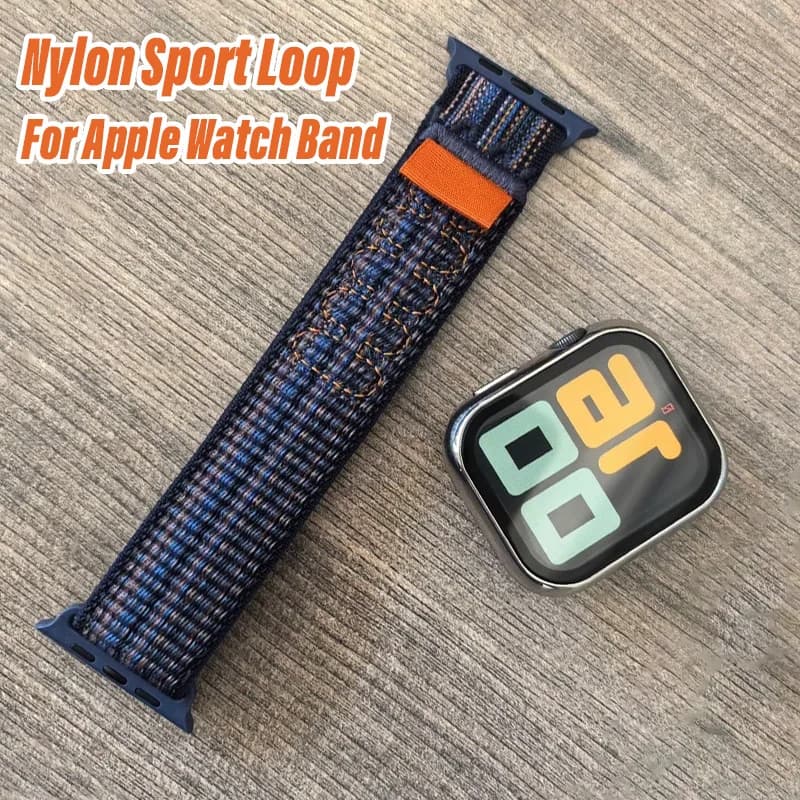 Anello sportivo in nylon per cinturino Apple Watch 45mm 49mm 44mm Bracciale intrecciato iWatch S10 9 8 7 6 5 4 3 se2 Ultra 2 46mm 41mm 42mm Cinturini