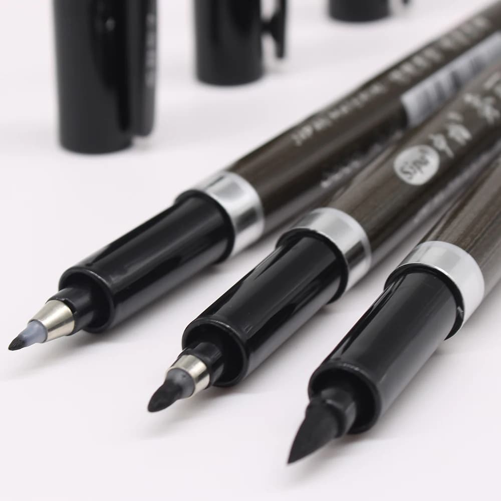 3 pz/set pennello penna calligrafia parole cinesi apprendimento cancelleria studentart disegno pennarelli materiale scolastico