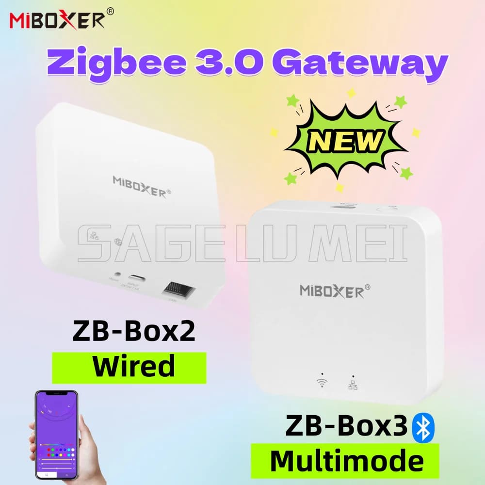 Miboxer Smart Zigbee 3.0 Gateway ZB-Box2 Wired ZB-Box3 Bluetooth Mesh Multimode App/Voice Control Ultimate Home Automation Hub