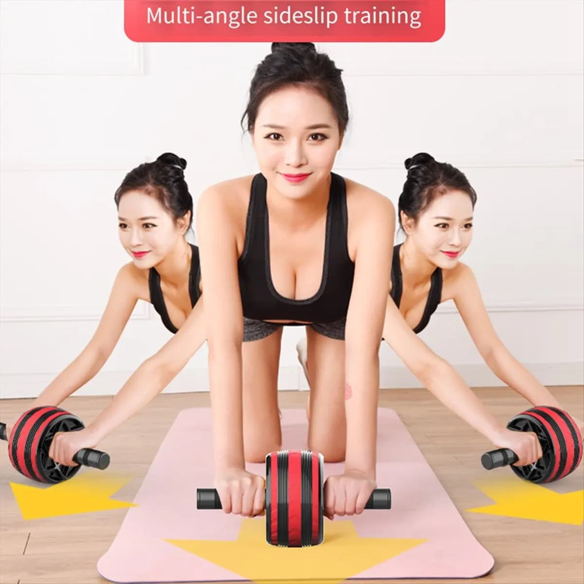 ABXY Ab Wheel Roller Workout Roller Wheel with Knee Abdominal Exercise Equipment for Home Gym Training Core Muscles,B