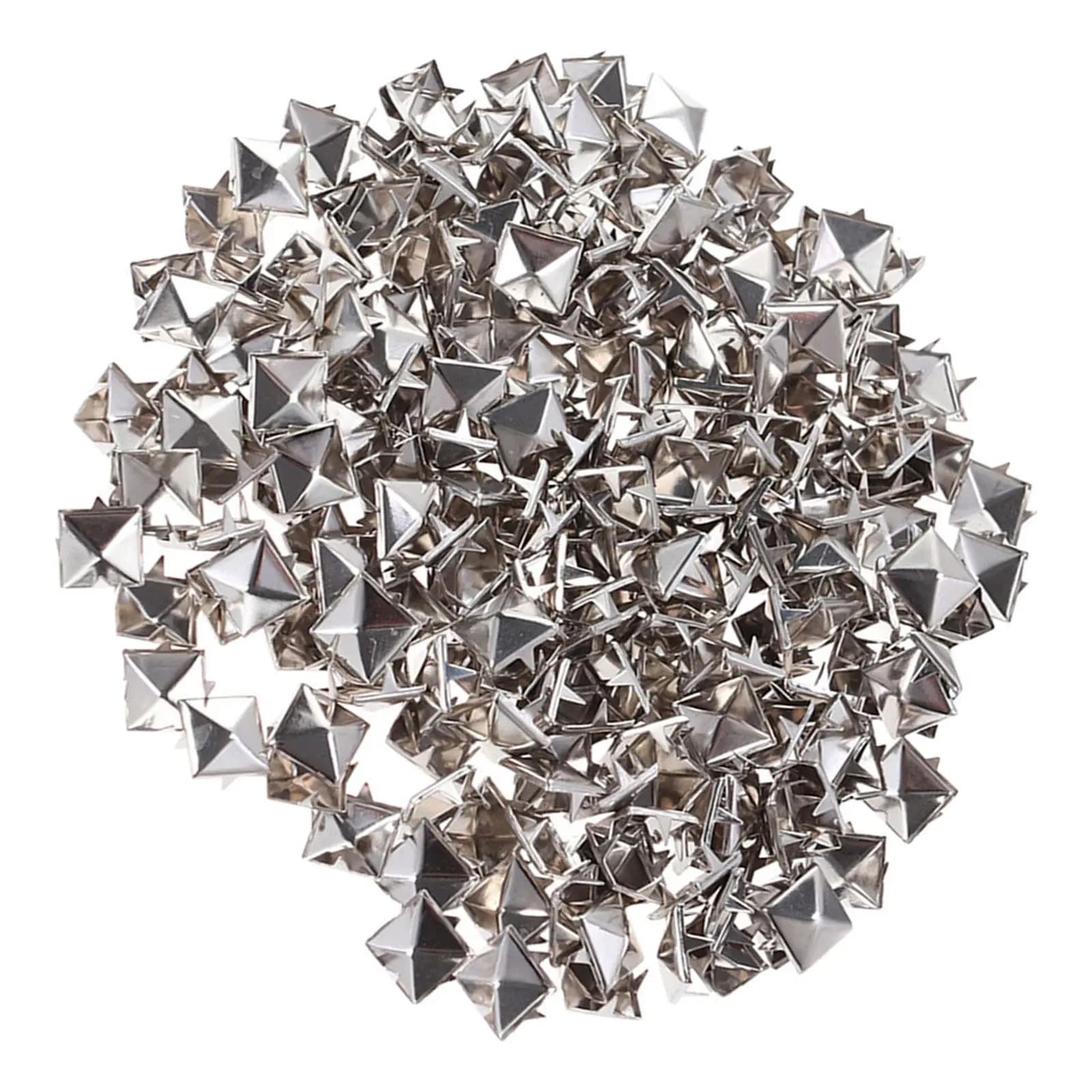 300 Pezzi Borchie Piramidali in Ferro Argentato, Rivetti Decorativi per Abbigliamento, Pelle, Fai da Te, Giubbotti, Borse, Cinture, Scarpe, Stile Punk Rock