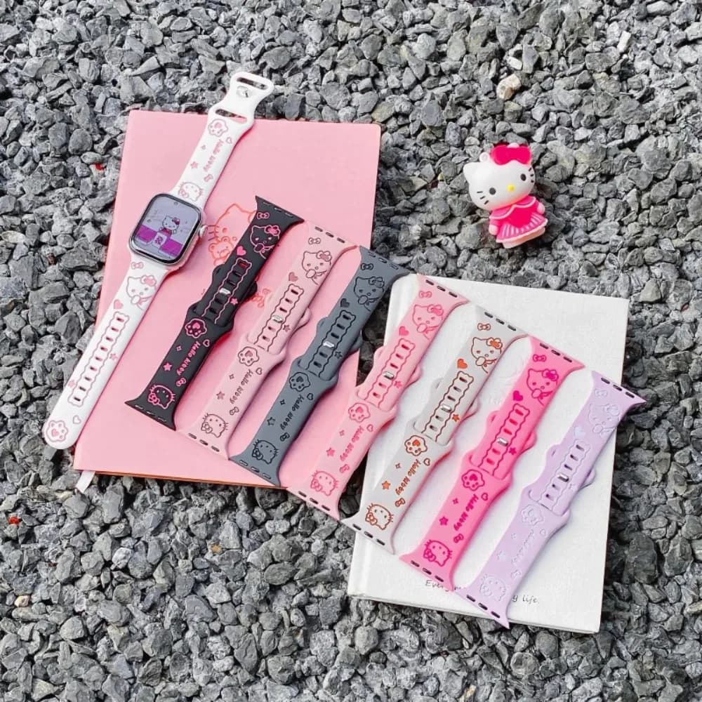 Hello Kitty Silicone Strap for Apple Watch Series 11/10/9/8/7 40mm 41mm 44mm 45mm 46mm 49mm