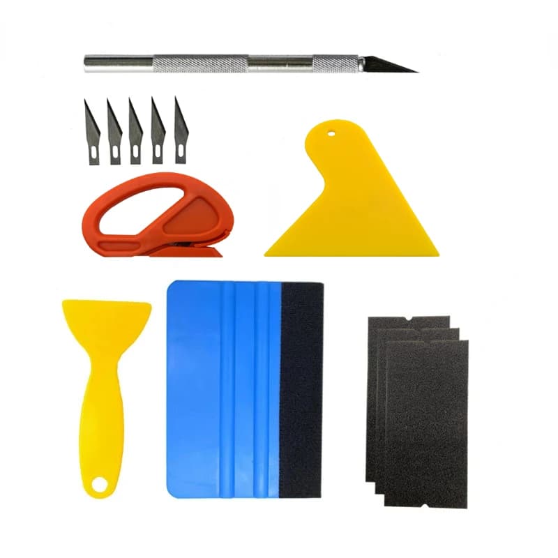 PWS Hot Car Ting Kit Strumenti per avvolgere il vinile Pellicola per finestre Spatola Raschietto Adesivi Coltello da taglio Accessori per lo styling del veicolo Spatola in vinile