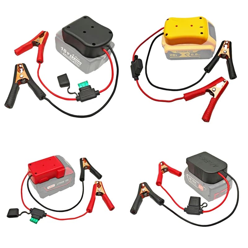Auto di Emergenza Avviamento di Alimentazione Adattatore FAI DA TE 30A Fusibile Accenditore Salto Per Bosch per Makita per Milwaukee per Dewalt 18V Batteria Al Litio