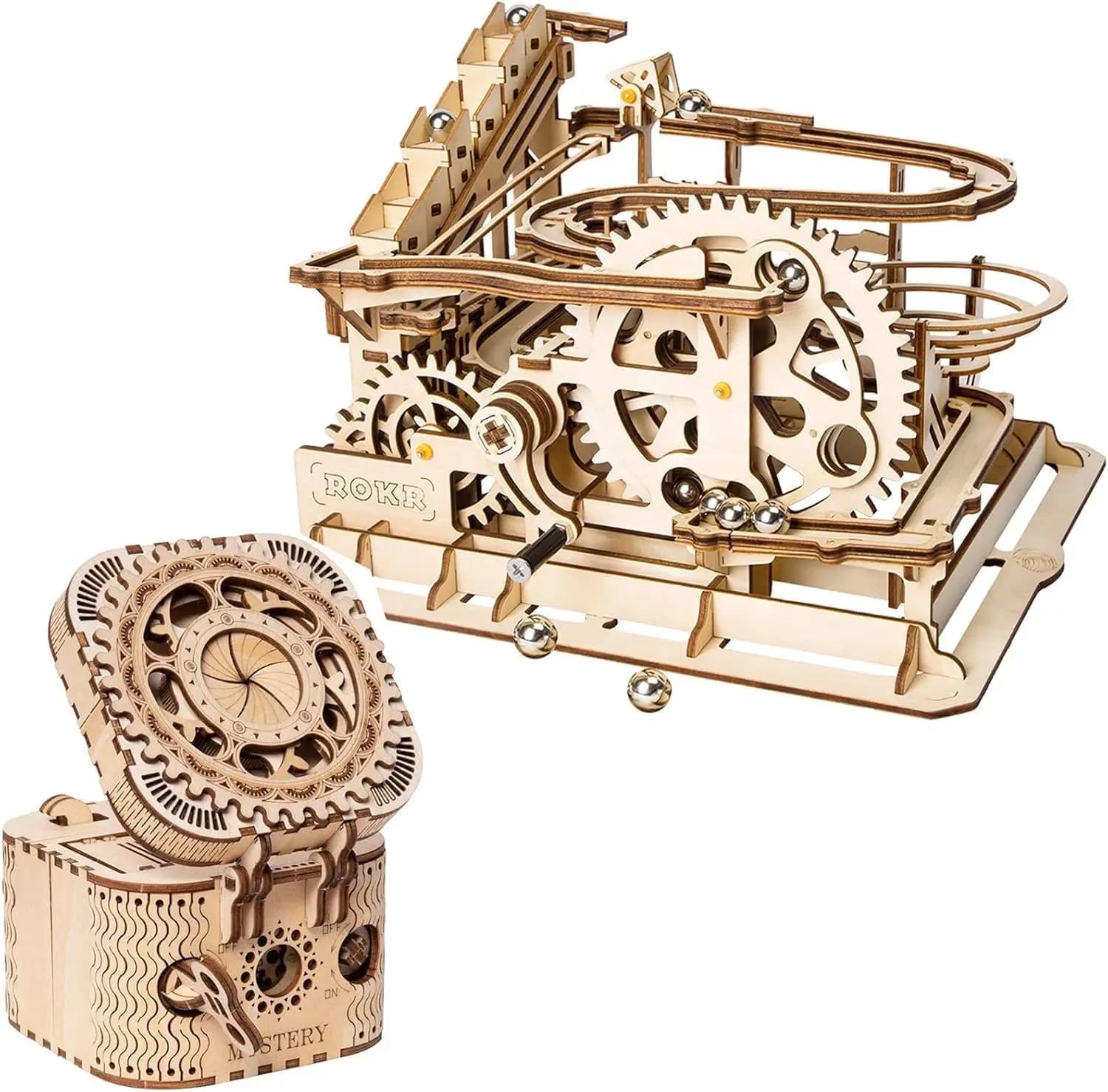 Puzzle in legno 3D Modelli meccanici - Kit di marmo in legno fai-da-te e scatola di tesoro, regali per adulti e adolescenti