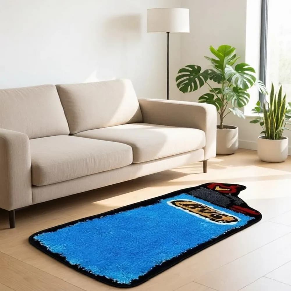 VIKAMA Creative Personalized Carpet Blue Lighter Carpet Soft Bedside Floor Mat Door Mat Rug For Bedroom Carpet For Living Room