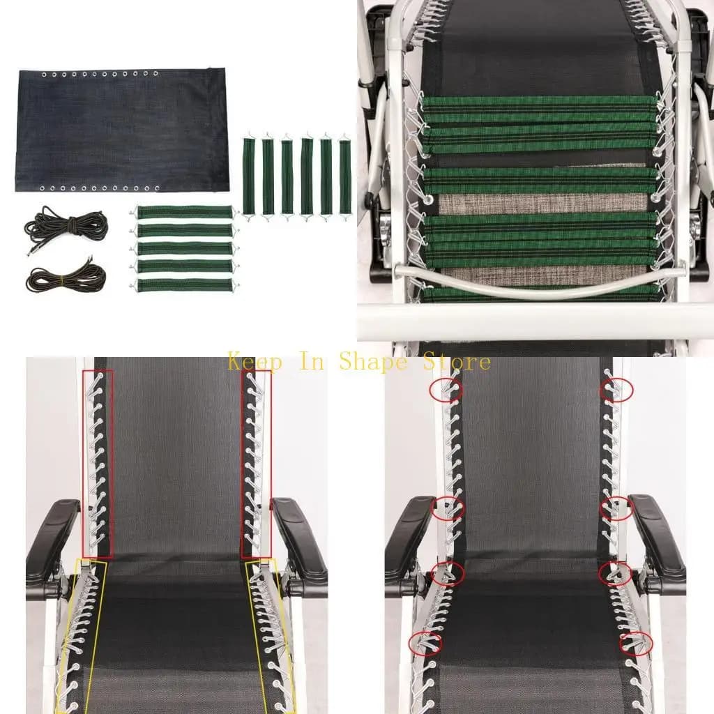 U1JC 6pcs sedia pieghevole strisce rinforzo rinforzo riparazione reclinabili elastici traspiranti