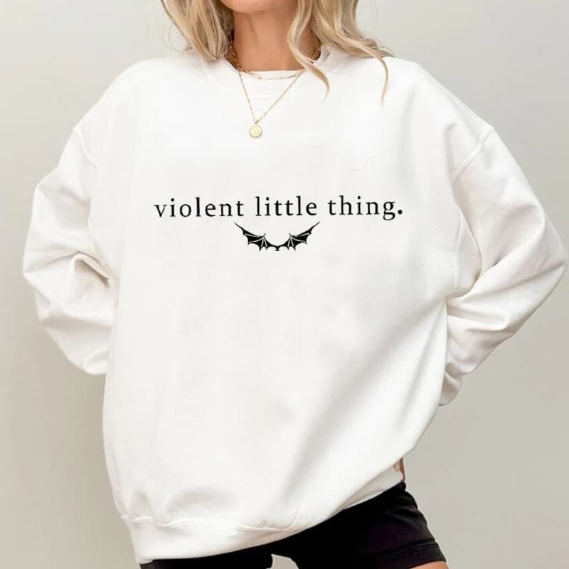 Violent Little Thing felpa donna quarta cosa citazione libro felpe grafiche Basgiath War Collage Dark Academia felpa con cappuccio