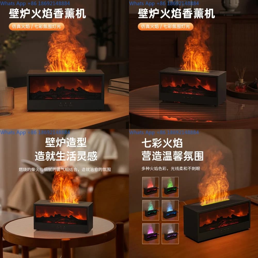 Umidificatore diffusore di profumo di fiamma Mini idratante d'aria per la casa, camera da letto, soggiorno, funzionamento silenzioso