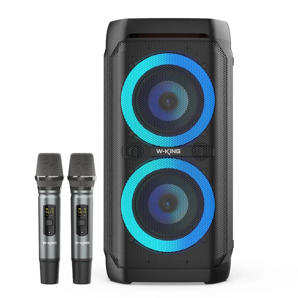 W-King T11+ PartyBox Speaker With UHF Mics Bluetooth Portable Speaker for Outdoor Parties