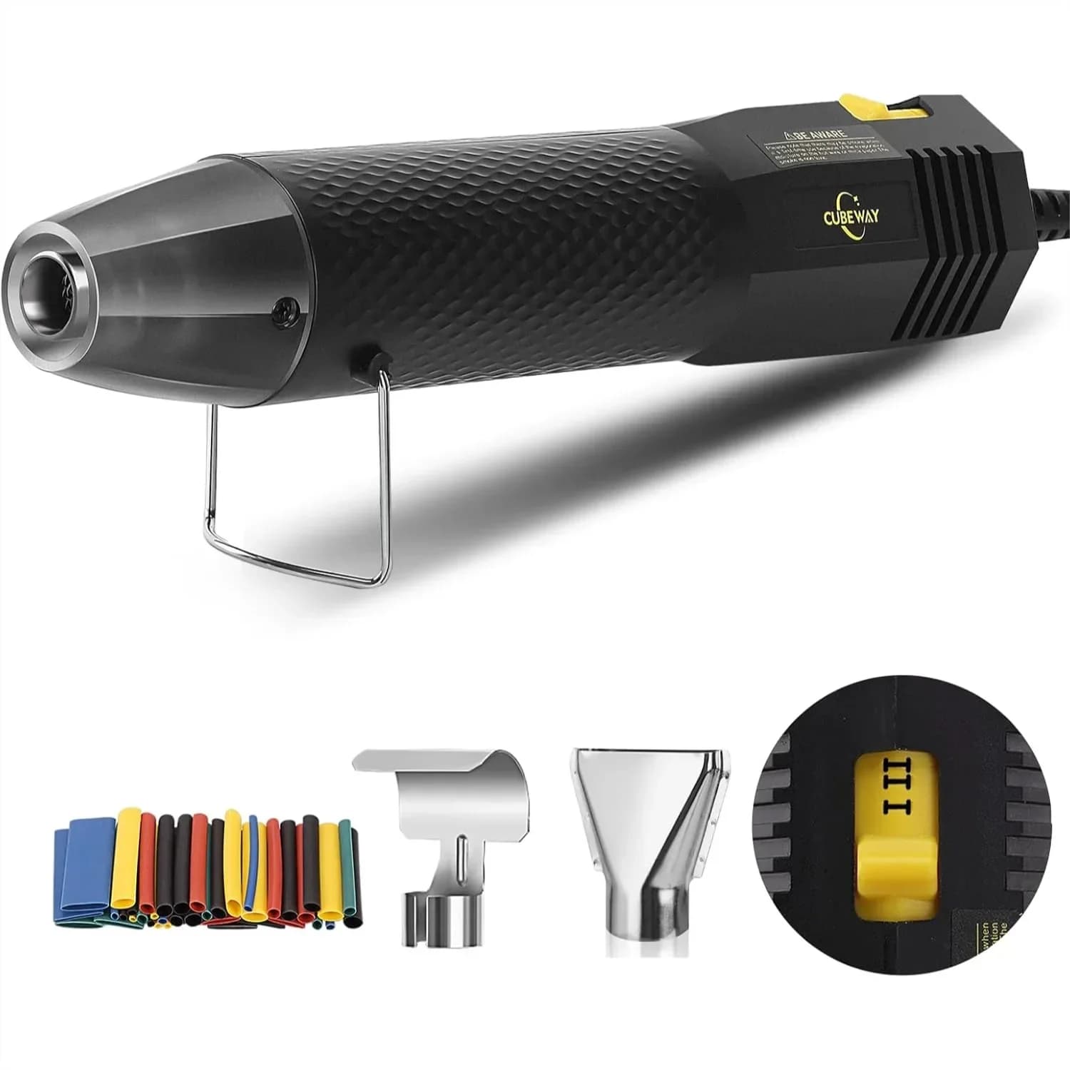 Pistola Termorestringente con Cavo da 2 Metri, 350W a Doppia Temperatura 392~662 ° Pistola ad Aria Calda per Connettori Elettrici e Lavori Artigianali