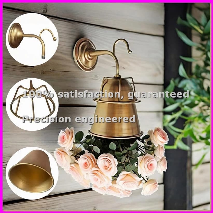 Vaso da Parete, Fioriera in Ferro con Gancio Versatile - Porta Piante da Interno/Esterno per Piante Vive o Argento-AD23