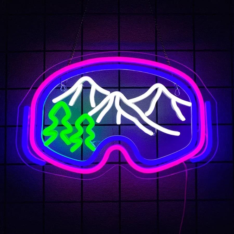 Occhiali da sci con luci LED colorate, utilizzabili come segnalini luminosi per avventure sportive, il miglior regalo per gli skier, luci al neon per occhiali da sci.