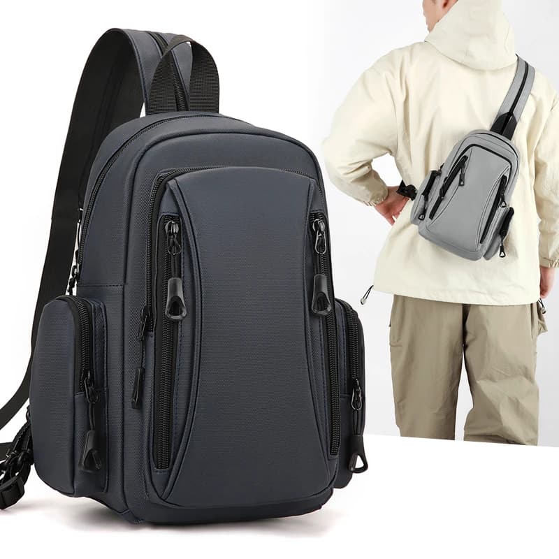 Mini zaino Oxford multifunzionale, borsa da petto sportiva, borsa a tracolla da uomo, adatta per pendolarismo quotidiano, sport all'aria aperta, viaggi, ecc.