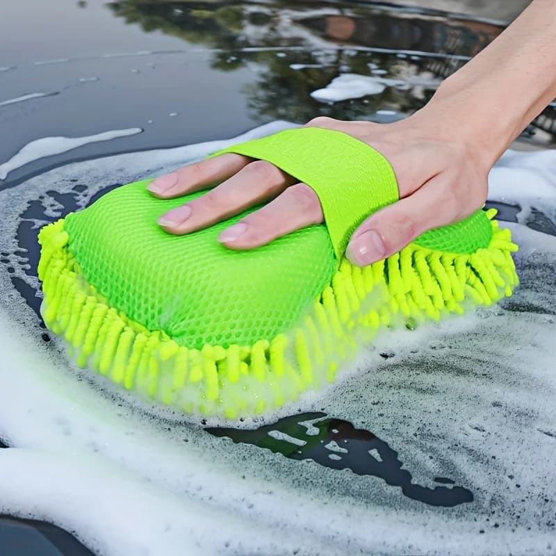 Spugne per la pulizia dell'auto - Fibra di corallo ad alta densità, manico ergonomico antigraffio per la cura dei dettagli e delle superfici del veicolo