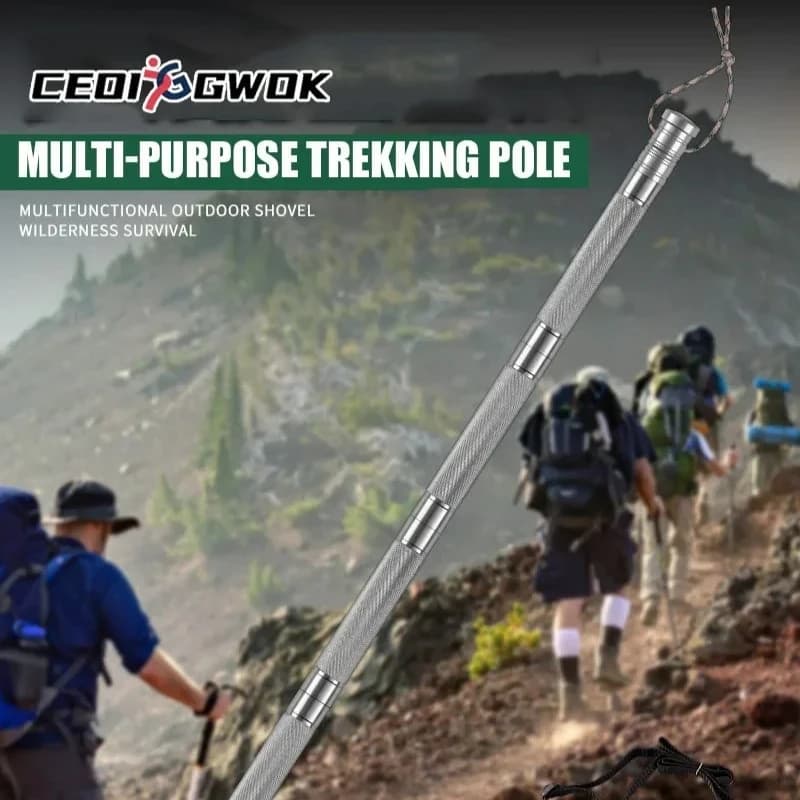 CEOI GWOK Adjustable Foldable Walking Sticks Compact Hiking Sticks Climbing Walking Multifunctional Trekking Poles 3-8 Sections