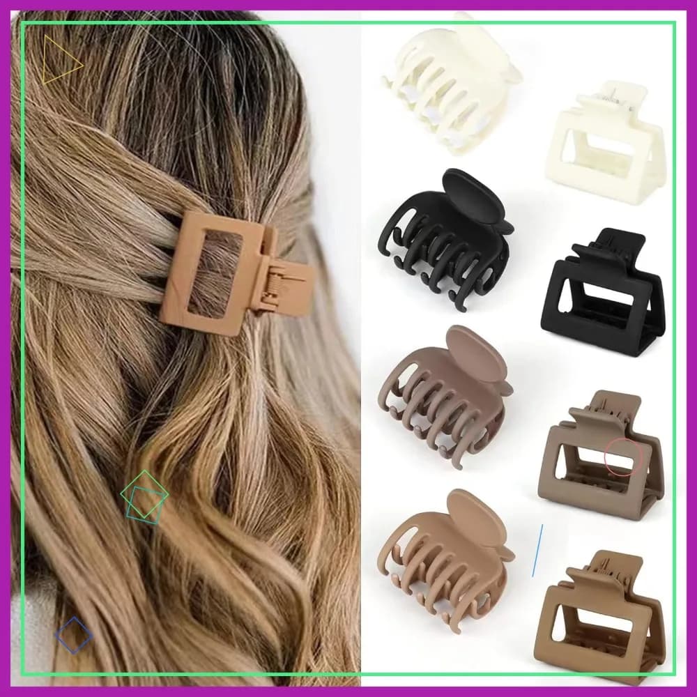 Confezione da 8 piccoli fermagli per capelli da donna, denti a doppia fila, finitura opaca media, antiscivolo per capelli sottili e corti, serie scura