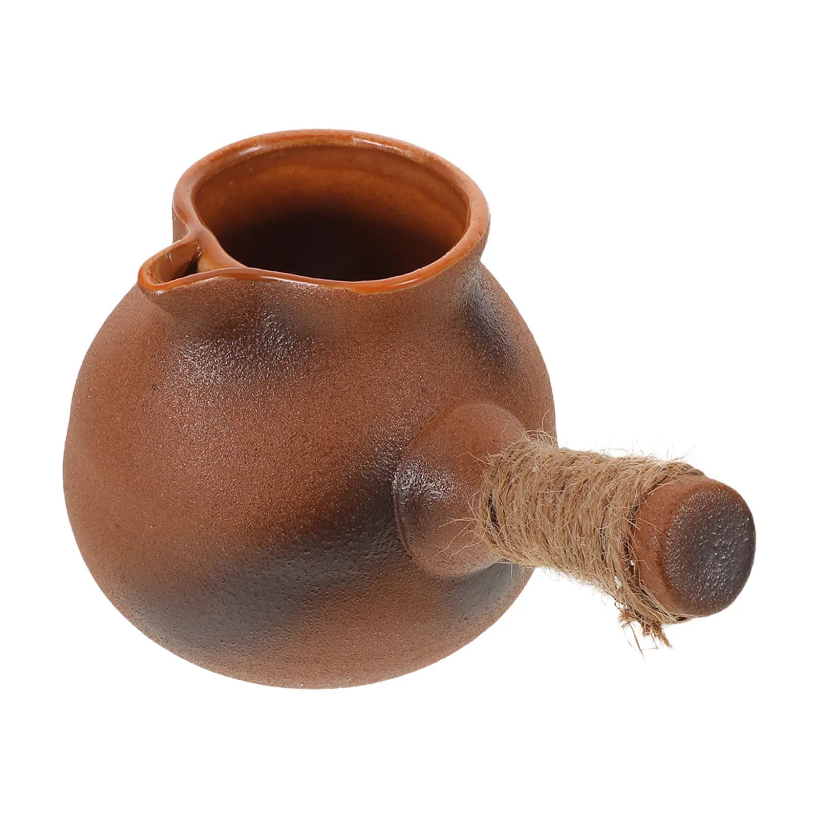 800ml Terracotta Camping Kettle for Water, Medical Soups and Herbs, Traditional Clay Pot for Stove