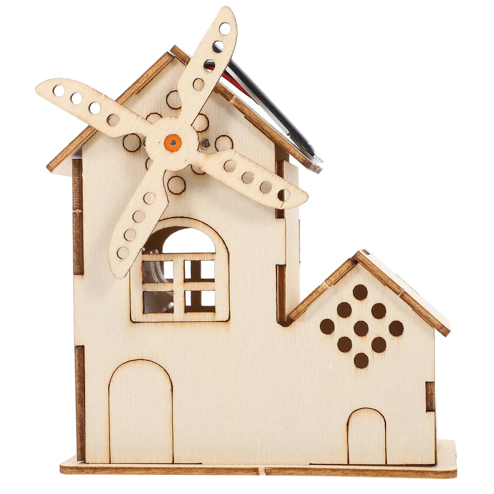 Set Fai-da-Te Mulino a Vento Solare in Legno, Kit di Montaggio per Esperimenti Scientifici per Bambini, Progetto Educativo STEM a Energia Solare