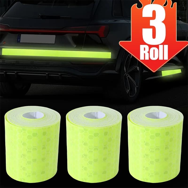 3 m fluorescent green self-adhesive warning strip for truck for night safety bike helmet