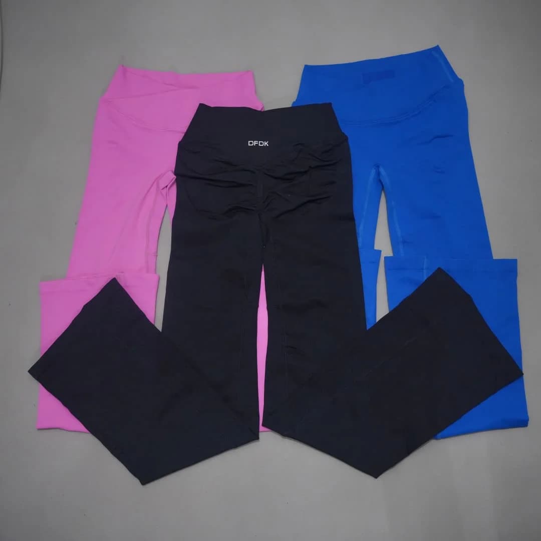 DFDK High Waist Seamless Flare Yoga Leggings for Women Quick Dry Hip Lift Stretch Flared Pants for Gym Workout Pilates