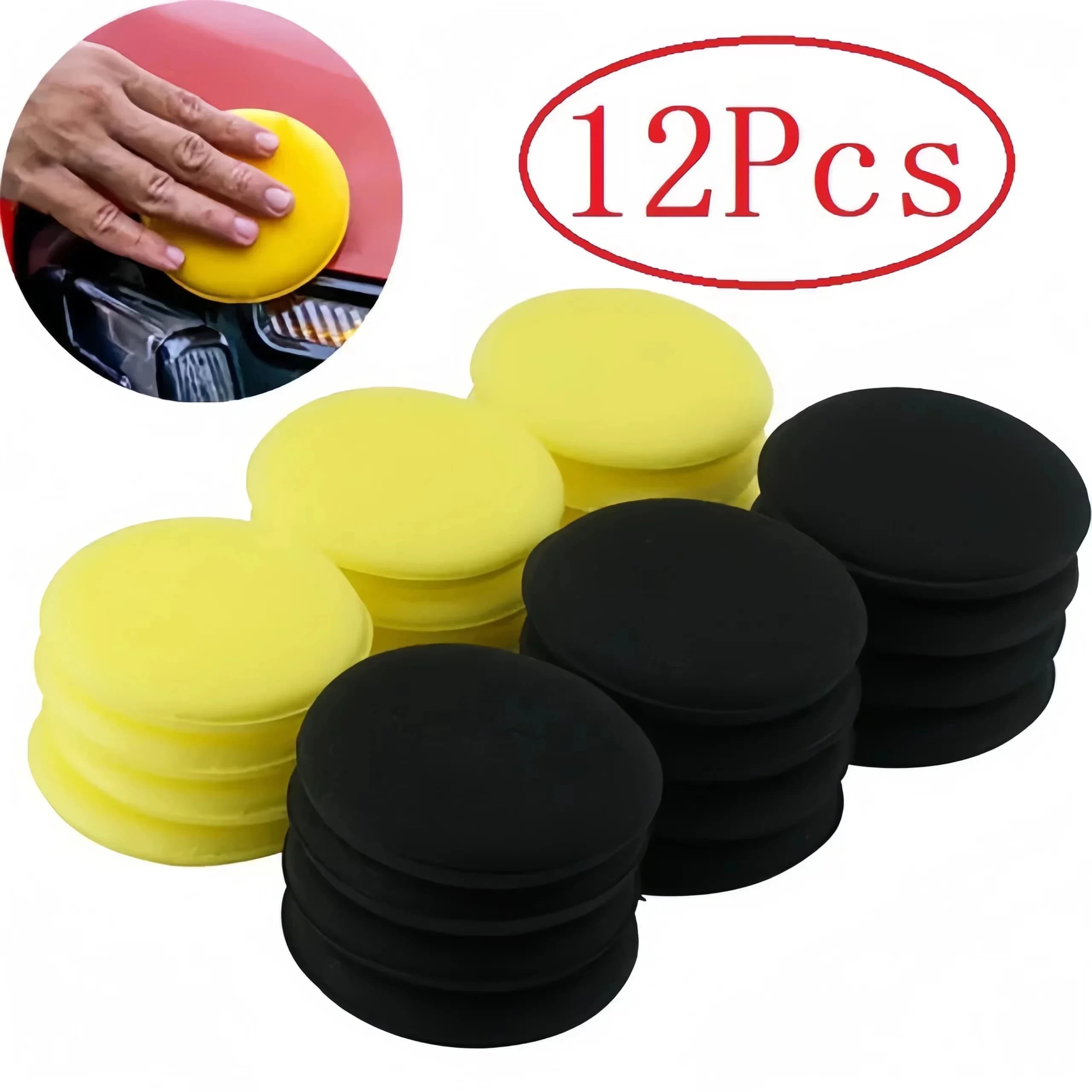 12 round parts for car wax, wax foam sponge, high density applicator, cleaning sponge, car details cleaning tool