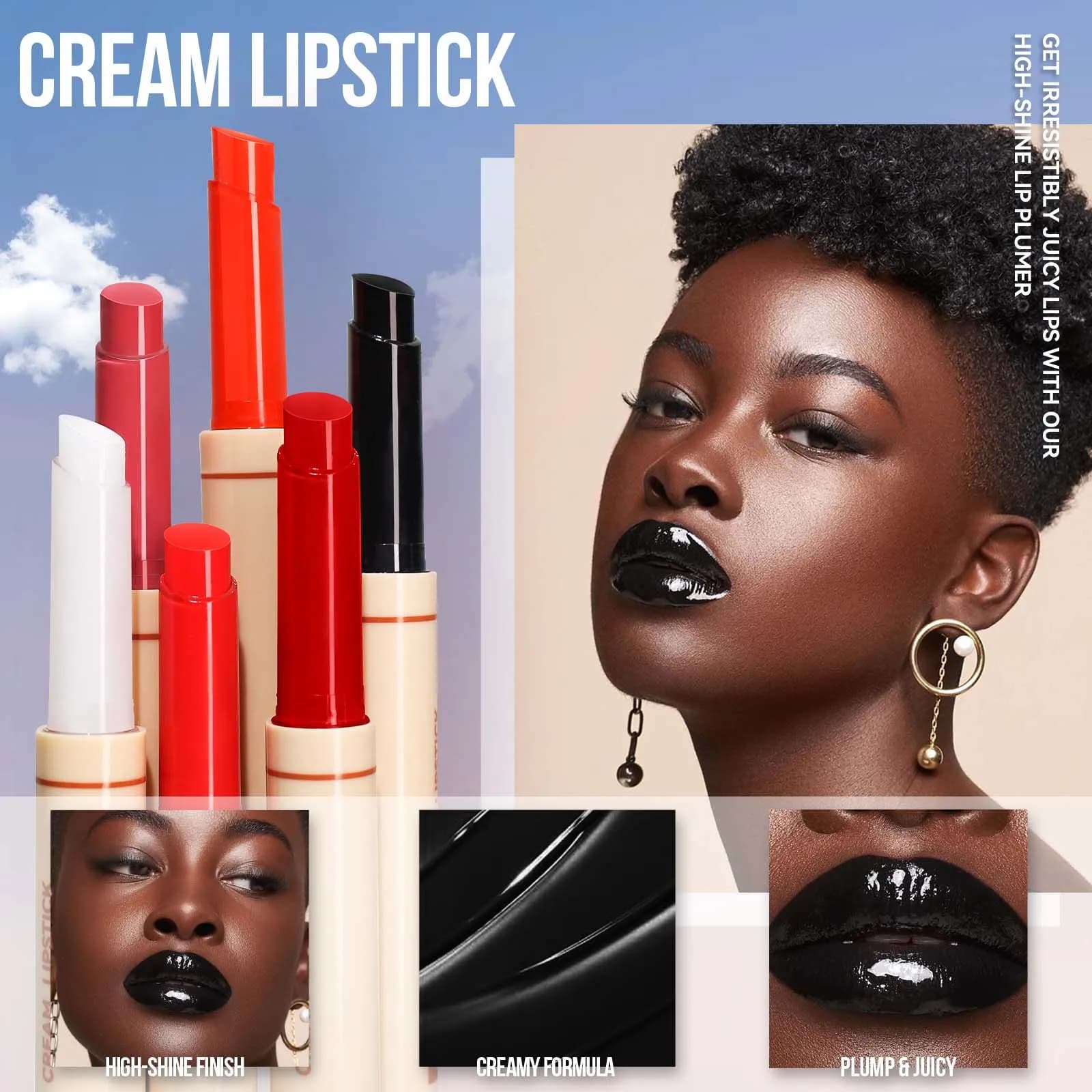 6 Color Press Lipstick Mirror Water High-shine Gloss Lip Gloss Moisturizing Natural and Easy Color Solid Lip Balm