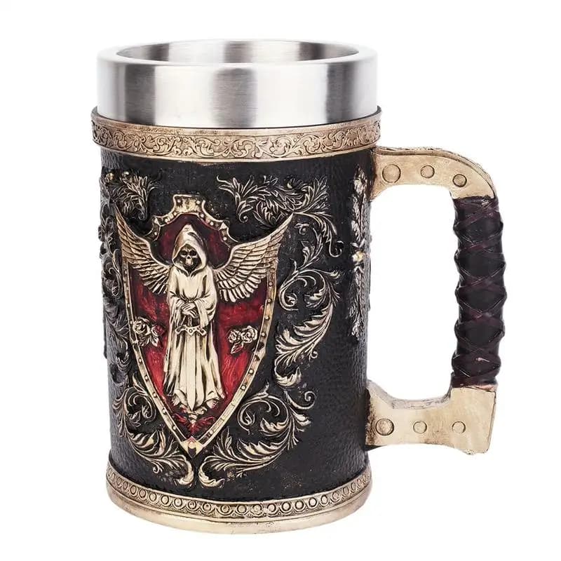 Skull Mug Collection Stainless Steel Insert Resin Beer Danegeld Tankard Coffee Beer Mugs Cup Halloween Friends Gift