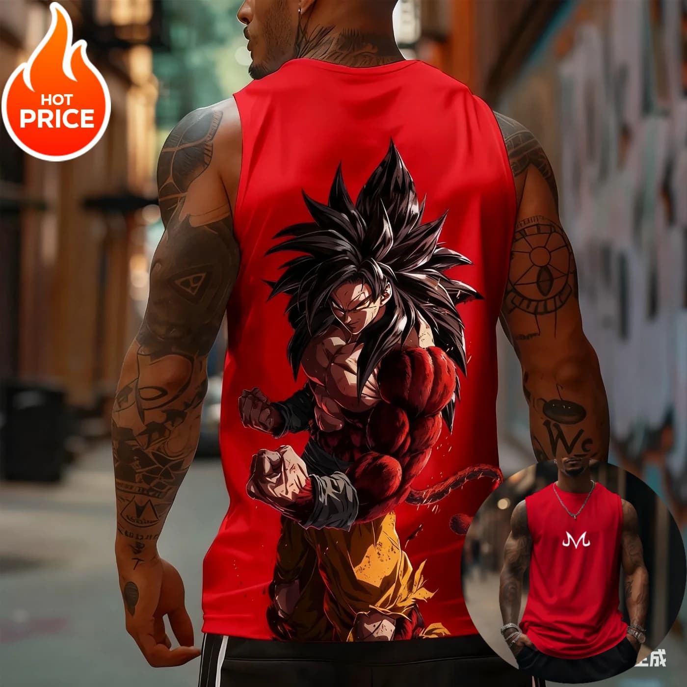 Son Goku Anime Dragon Ball Super Saiyan Harajuku Canotta primavera estate Canotta sportiva casual Fitness Camicia senza maniche in puro cotone Y2K