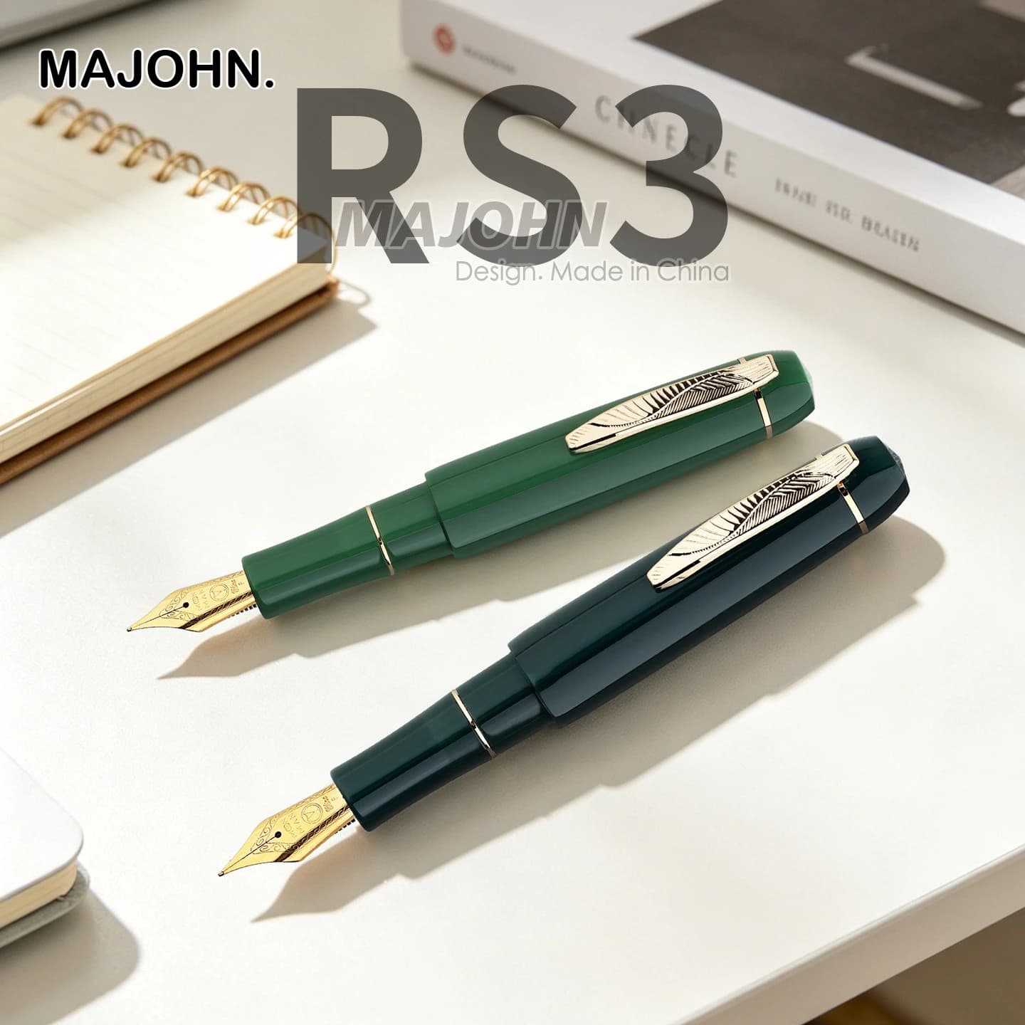 MAJOHN RS3 Short Mini Fountain Pen High End Resin Travel Account Pocket Calligraphy Pen School Office Supplies Stationery
