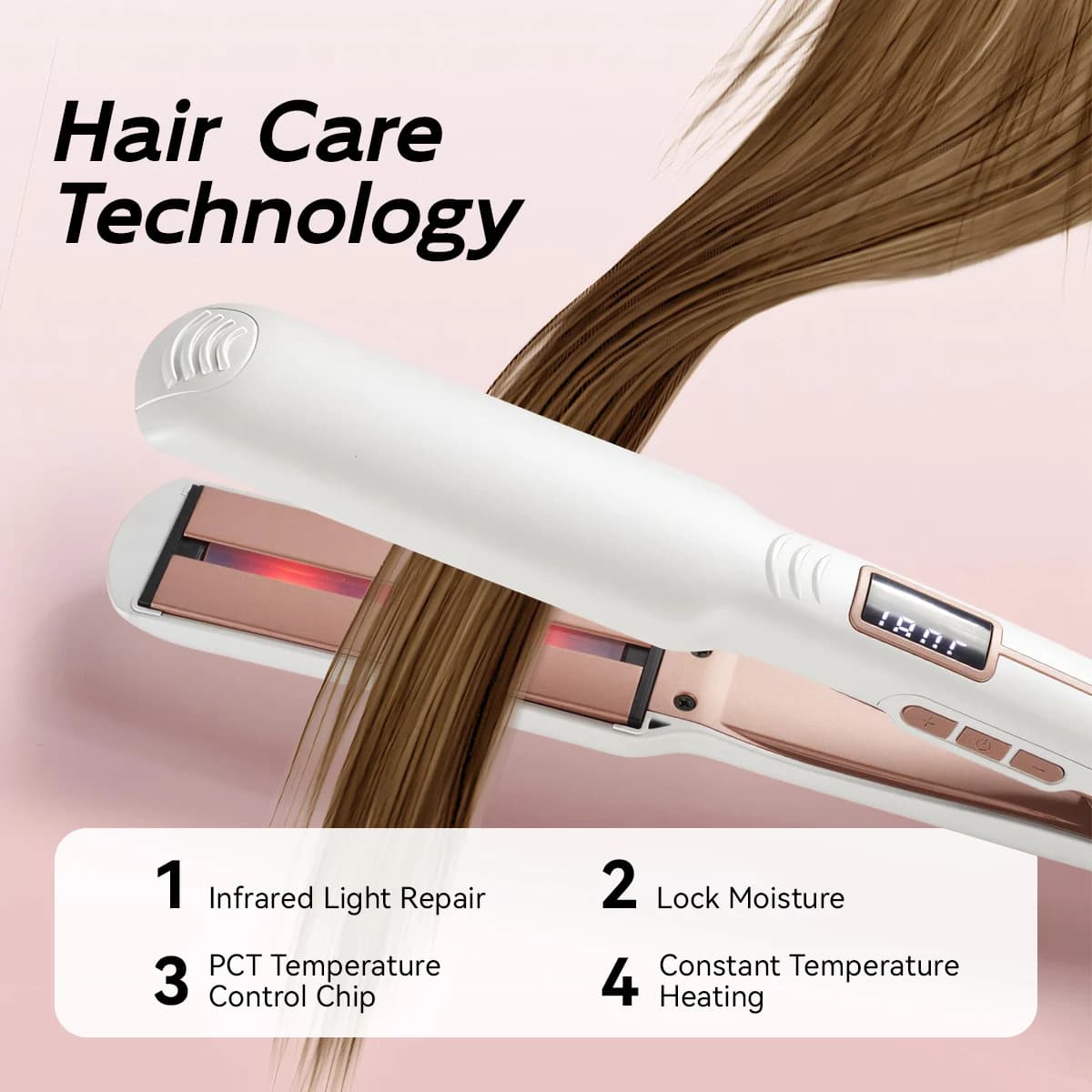 Ceramic Flat Iron Hair Plate Heat Comb LCD Display Professional Hair styling tools bigodino Hair care smooth infrared hair