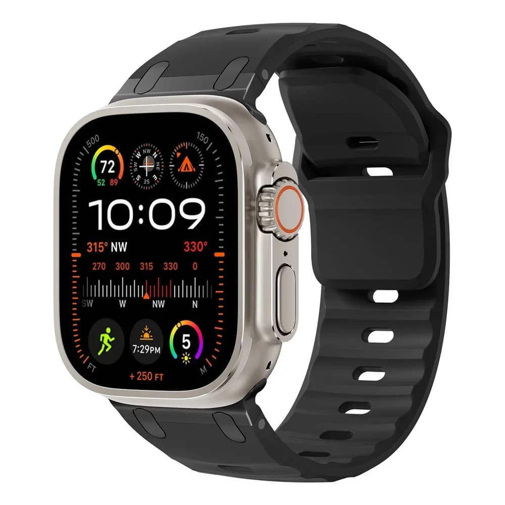 Cinturino sportivo in silicone per Apple Watch Ultra 3 49mm, cinturini in metallo per bracciale iWatch Serie 11 9 8 SE 10 7 45mm 44mm 46mm