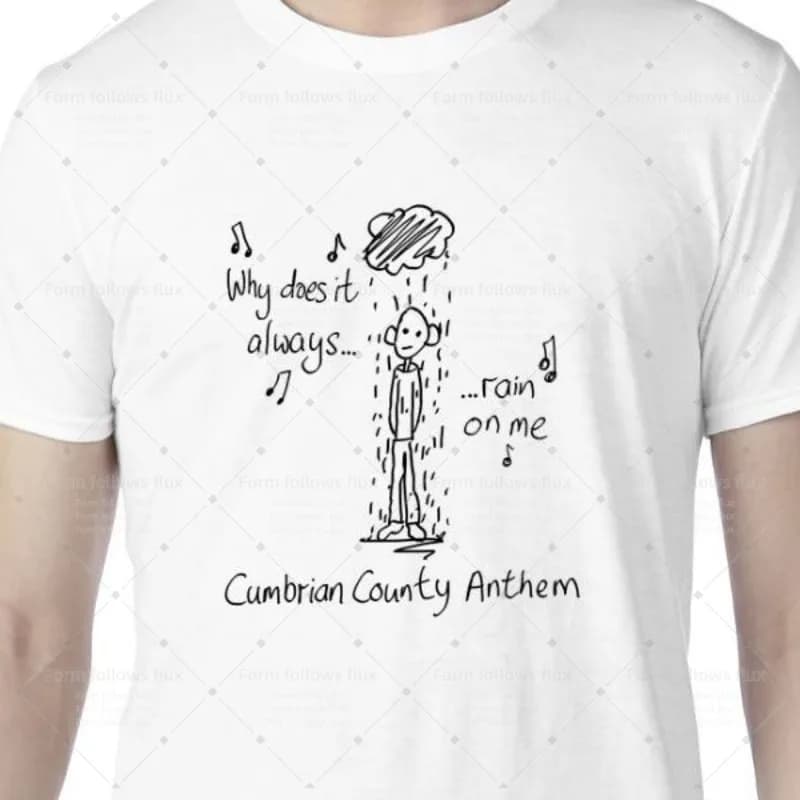 T-shirt con cappuccio da uomo 2026, stile fumetto disegnato a mano, con l'antem di Cumbrian County e The Lake District, per bambini e adulti, unisex, taglie S-6XL, adatto anche alle taglie forti.