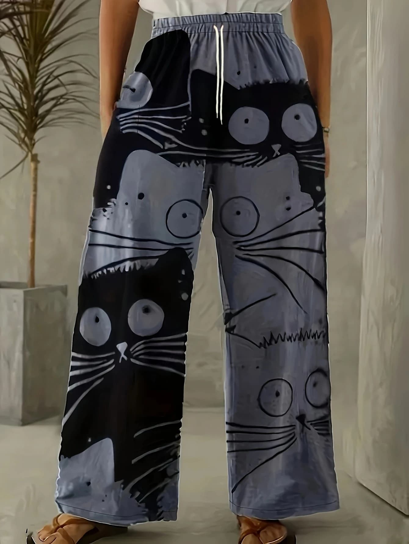 Nuovi Pantaloni Moda 2026 con Stampa 3D di Gatto Blu Cartoon per Uomo e Donna, Pantaloni Casual Elastici, Asciugatura Rapida, Stile Y2K Street Wear