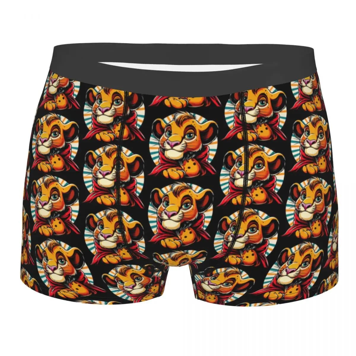 Intimo personalizzato con disegno del Re Leone, boxer traspiranti da uomo, mutande morbide per uomo